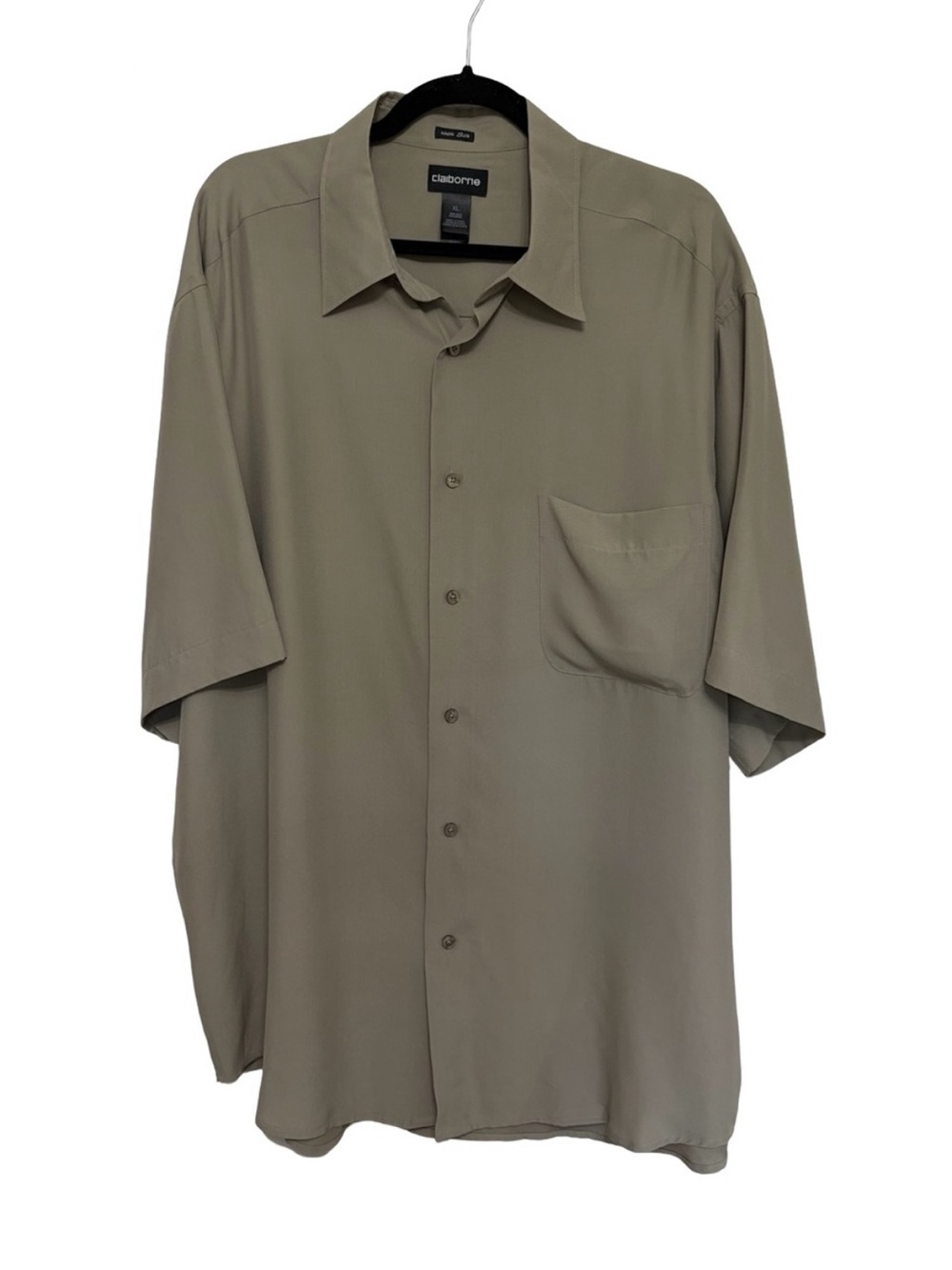 Vintage Men’s Claiborne 100% Silk Short Sleeve button up Shirt size XL